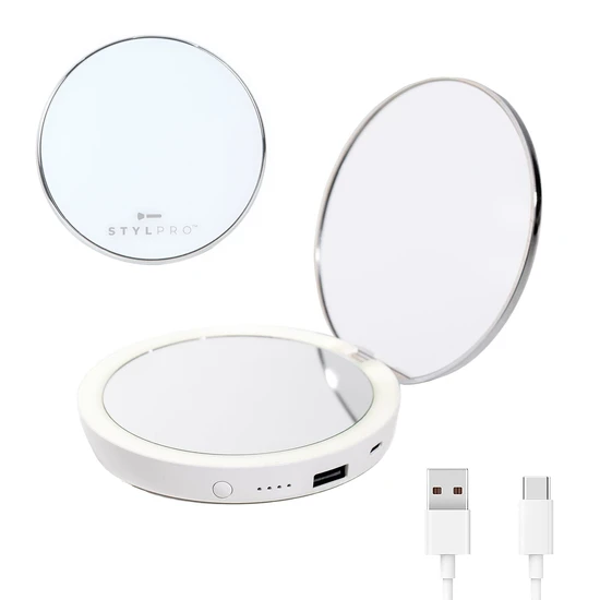 Stylpro Flip 'N' Charge Power Bank Compact LED Mirror