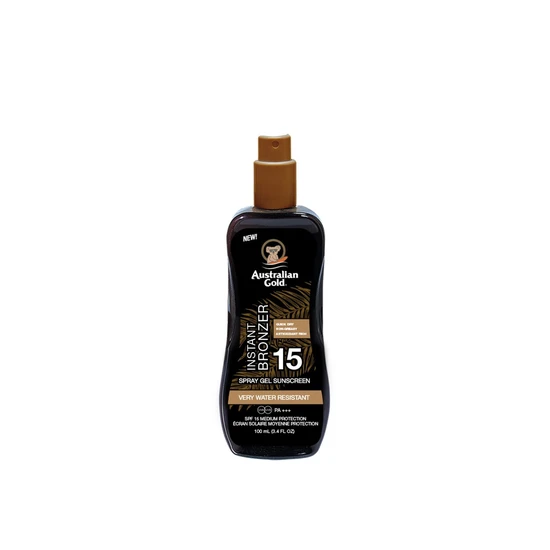 Australian Gold Instant Bronzer Spray Gel Sunscreen SPF 15