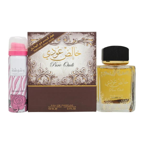 Lattafa Pure Oudi Eau De Parfum 100ml + Deodorant Spray 50ml Gift Set