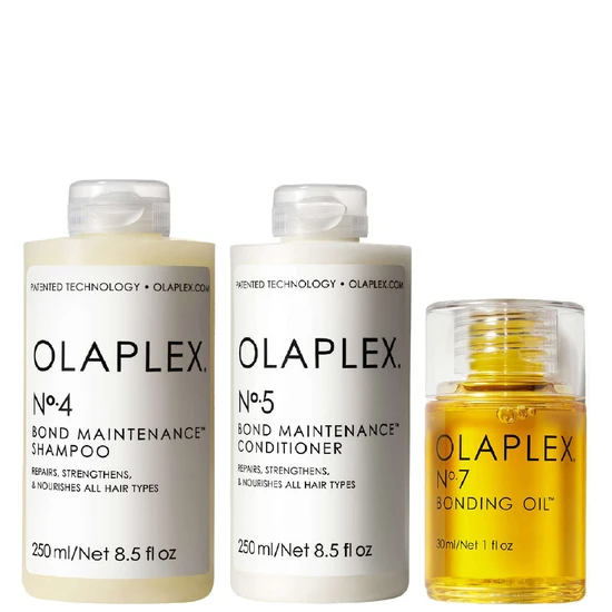 Olaplex Bundles Trio: No.4 Shampoo 250ml, No.5 Conditioner 250ml & No.7 Styling Oil 30ml