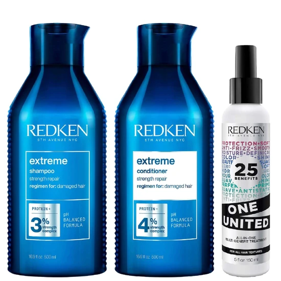 Redken Bundles Trio: Extreme Shampoo, Conditioner & One United Treatment