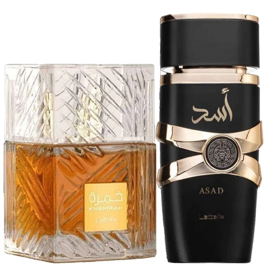 Lattafa Duo: Khamrah Eau De Parfum & Asad Eau De Parfum