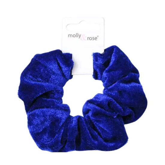 Molly And Rose High Shine Royal Blue Velvet Large Scrunchie
