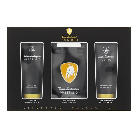 Lamborghini Prestigio Gift Set 125ml Eau De Toilette + 100ml Shower Gel + 100ml Aftershave Balm