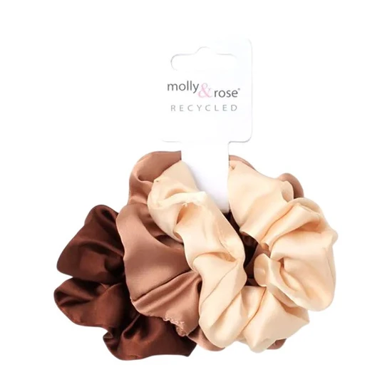 Molly And Rose Small Three Tonal Brown Scrunchies