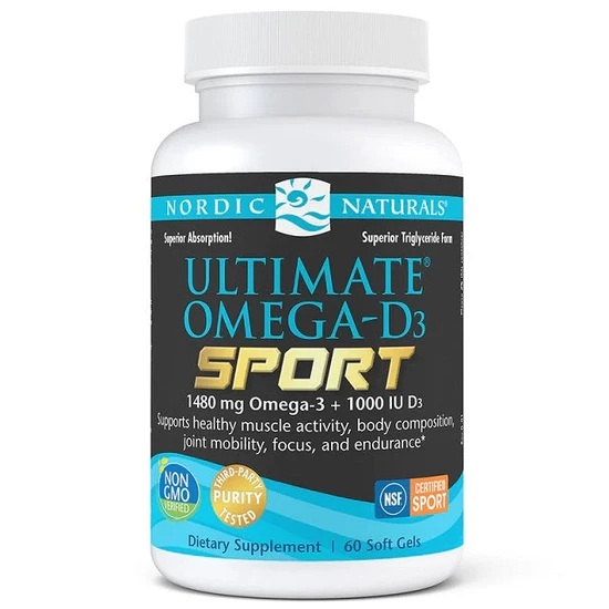 Nordic Naturals Ultimate Omega-D3 Sport, 1480mg Lemon Softgels