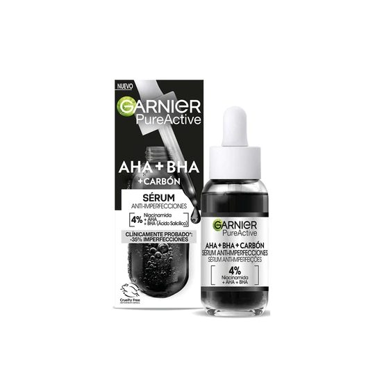 Garnier Pure Active AHA + BHA + Charcoal Anti-Blemish Serum