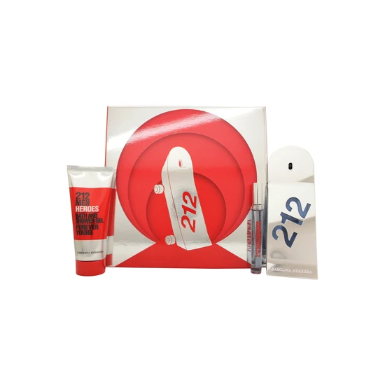 Carolina Herrera 212 Heroes Gift Set 90Ml Edt + 100Ml Shower Gel + 10Ml Edt