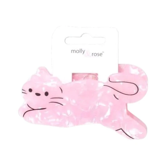 Molly And Rose Pearlescent Pink Cat Shaped Clamp