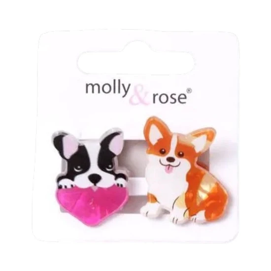 Molly And Rose Card Of 2 Dog Shaped Mini Clamps