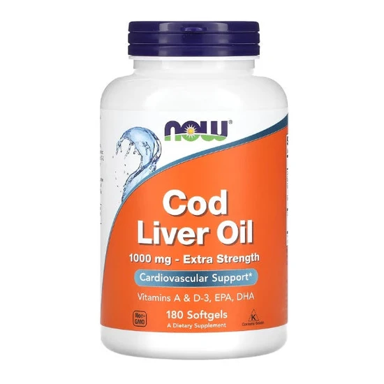 Now Foods Cod Liver Oil 1000Mg Extra Strength 180 Softgels