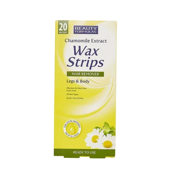 Beauty Formulas Chamomile Extract Hair Removal Wax Strips For Legs & Body
