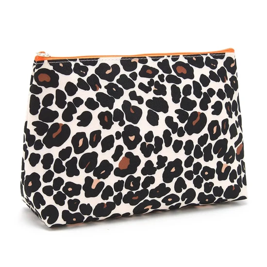 Victoria Green 'Mia' Large Makeup Bag Leopard Tan