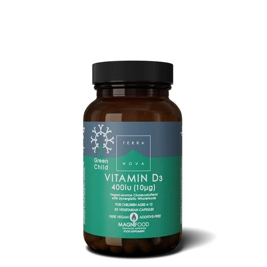 Terranova Green Child Vitamin D3 400iu Vegicaps