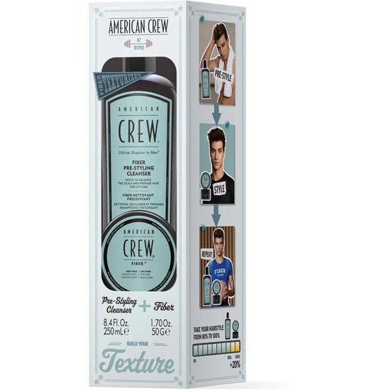 American Crew Fibre Gift Set Pre Styling Cleanser + Fibre