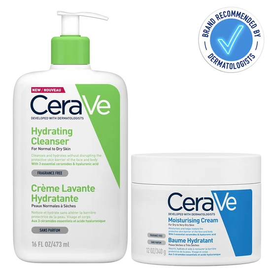 CeraVe Hydrating Cleanser & Moisturising Cream Pot Duo