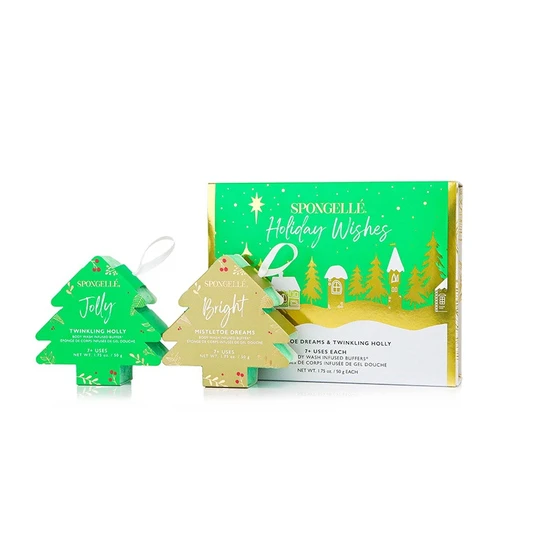 Spongelle Holiday Wishes Body Wash Infused Buffers Gift Set