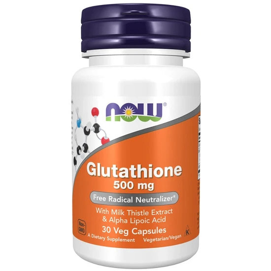 Now Foods Glutathione With Milk Thistle Extract & Alpha Lipoic Acid 500Mg 30 Capsules