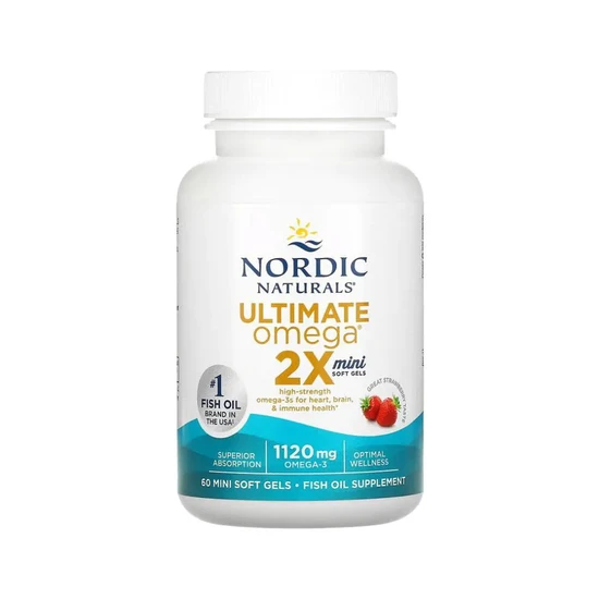 Nordic Naturals Ultimate Omega 2x Mini 1120mg Strawberry Mini Softgels