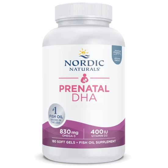 Nordic Naturals Prenatal DHA 830mg Omega-3 + 400 IU D3 Softgels