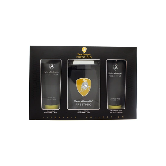 Lamborghini Prestigio Gift Set 125ml Eau De Toilette + 100ml Shower Gel + 100ml Aftershave Balm
