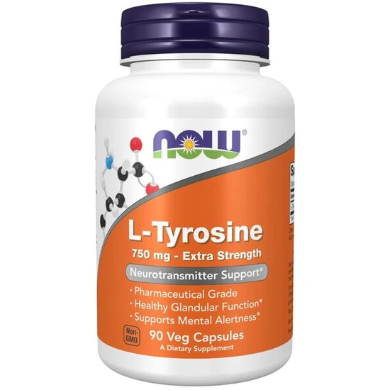NOW Foods L-Tyrosine, Extra Strength 750mg Vegicaps