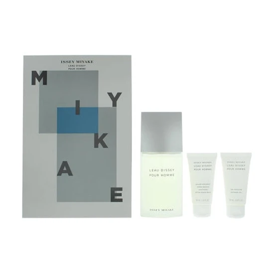 Issey Miyake L'Eau D'Issey Pour Homme Eau De Toilette 125ml, Shower Gel 50ml + Aftershave Balm 50ml Gift Set For Him