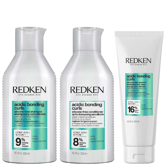 Redken Bundles Trio: Acidic Bonding Curls Shampoo, Conditioner & Leave-In Hair Treatment