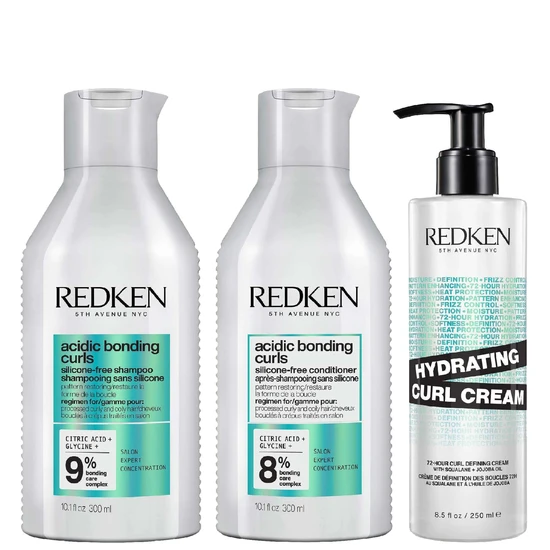 Redken Bundles Trio: Acidic Bonding Curls Shampoo, Conditioner & Hydrating Curl Cream