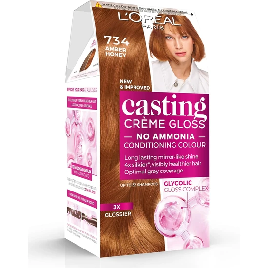 L'oreal Paris Casting Creme Gloss Conditioning Colour 734 Rich Honey
