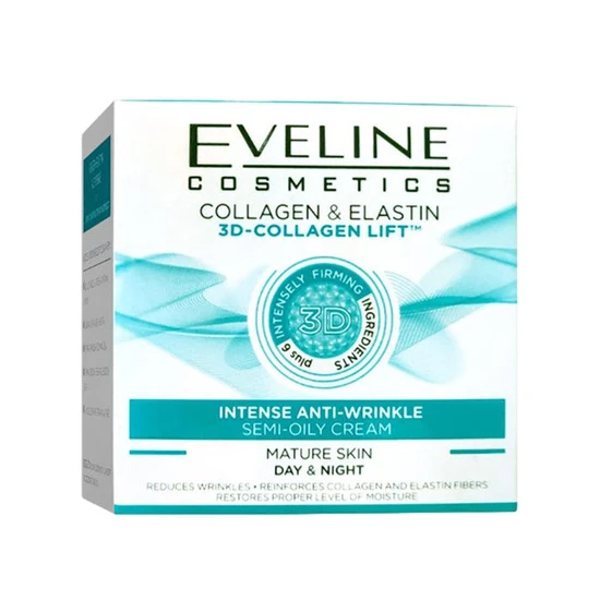 Eveline Collagen Elastin 3D Collagen Intense Anti Wrinkle Semi Oily Cream 50Ml