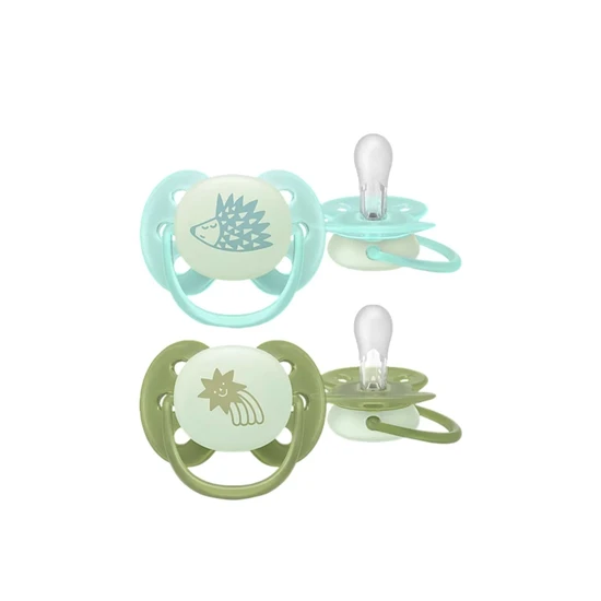 Philips Ultra Soft Nighttime Pacifier Boy 0-6M X2