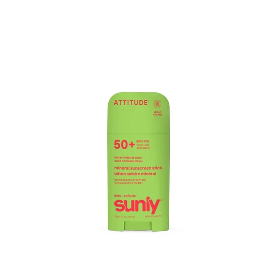 Attitude Kids Sunly Mineral Sunscreen Stick Watermelon & Coco Spf 50 60G