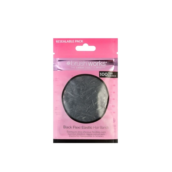 Brushworks Black Flexi Elastic Hair Bands