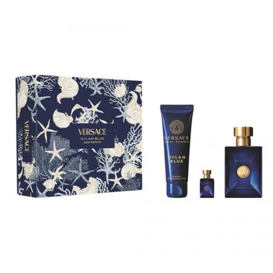 Versace Pour Homme Dylan Blue Gift Set 100ml Eau De Toilette + 150ml Shower Gel + 5ml Eau De Toilette