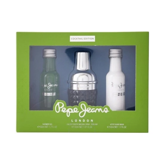 Pepe Jeans For Him Cocktail Edition Eau De Toilette Men's Aftershave Gift Set Spray With Shower Gel & Aftershave Balm
