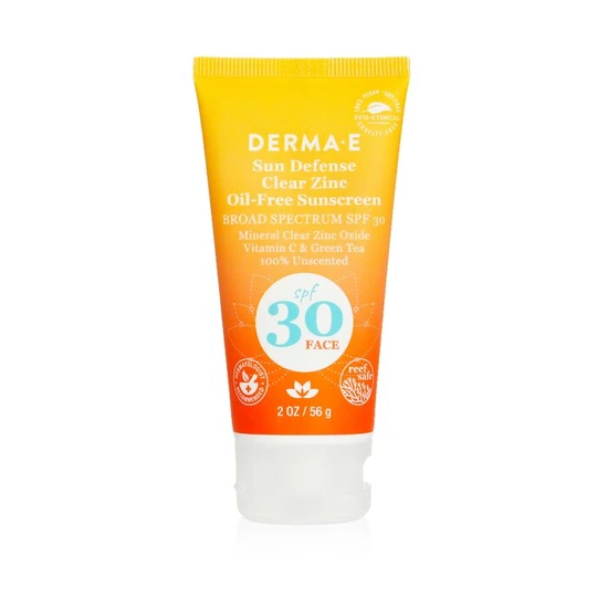Derma E Sun Defence Clear Zinc Oil Free Sunscreen SPF 30 Face