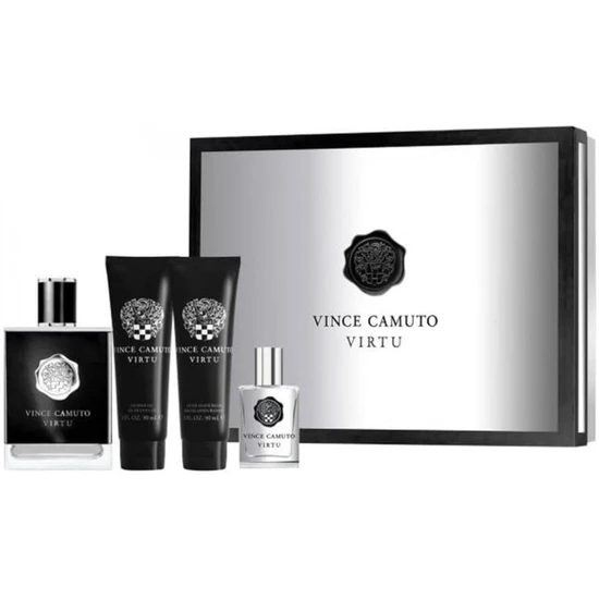 Vince Camuto Virtu Gift Set 100ml Eau De Toilette + 15ml Eau De Toilette + 90ml Aftershave Balm + 90ml Shower Gel