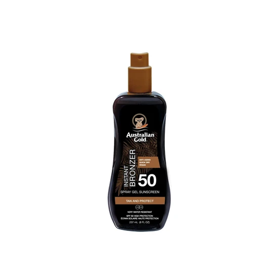 Australian Gold Instant Bronzer Spray Gel Sunscreen SPF 50