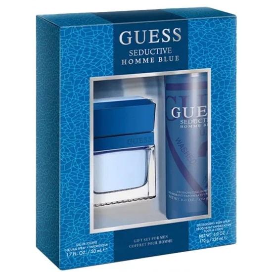 Guess Seductive Homme Blue Gift Set 50ml Eau De Toilette + 226ml Body Spray