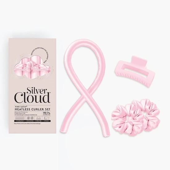 Silver Cloud Pink Heatless Curler Set