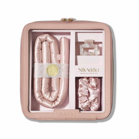 Silk Addict Pale Pink Heatless Curler Set