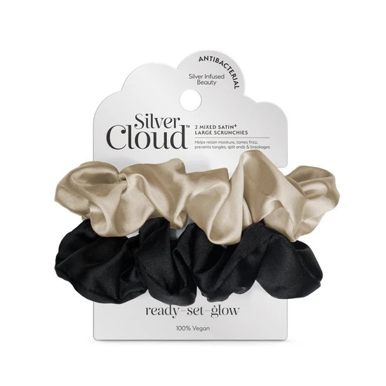 Silver Cloud Large Hair Scrunchie Two-Pack