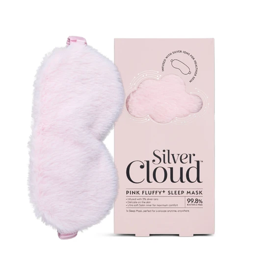 Silver Cloud Fluffy Sleep Mask Infused With Silver Ions Pink