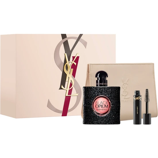 Yves Saint Laurent Black Opium 50ml Eau De Parfum + 2ml Mascara With Pouch Gift Set 2025