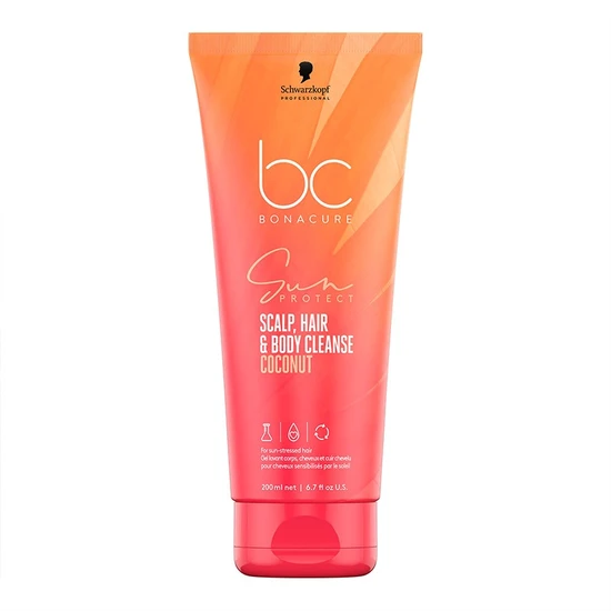 Schwarzkopf Bc Sun 3-In-1 Scalp, Hair & Body Cleanse 200Ml