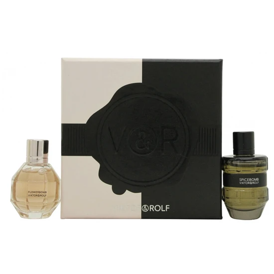 VIKTOR&ROLF Gift Set 7ml FlowerBomb Eau De Parfum + 7ml Spicebomb Eau De Toilette