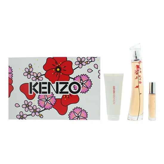 Flower By Kenzo Ikebana Sakura Eau De Parfum 75ml, 10ml + Body Milk 75ml Gift Set