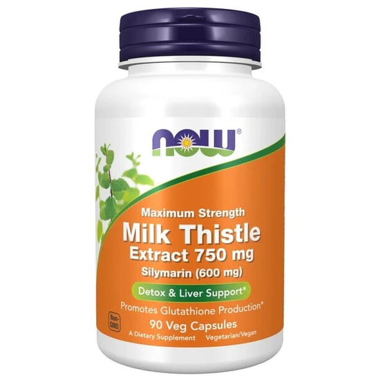 Now Foods Milk Thistle Extract 750Mg Maximum Strength 90 Veg Capsules