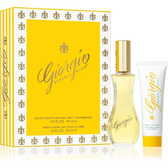 Giorgio Beverly Hills Yellow Eau De Parfum 90ml + Body Lotion 50ml Gift Set Her